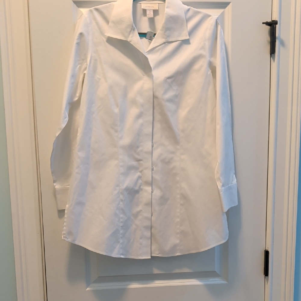 Chico's Crisp White Button-Down Shirt